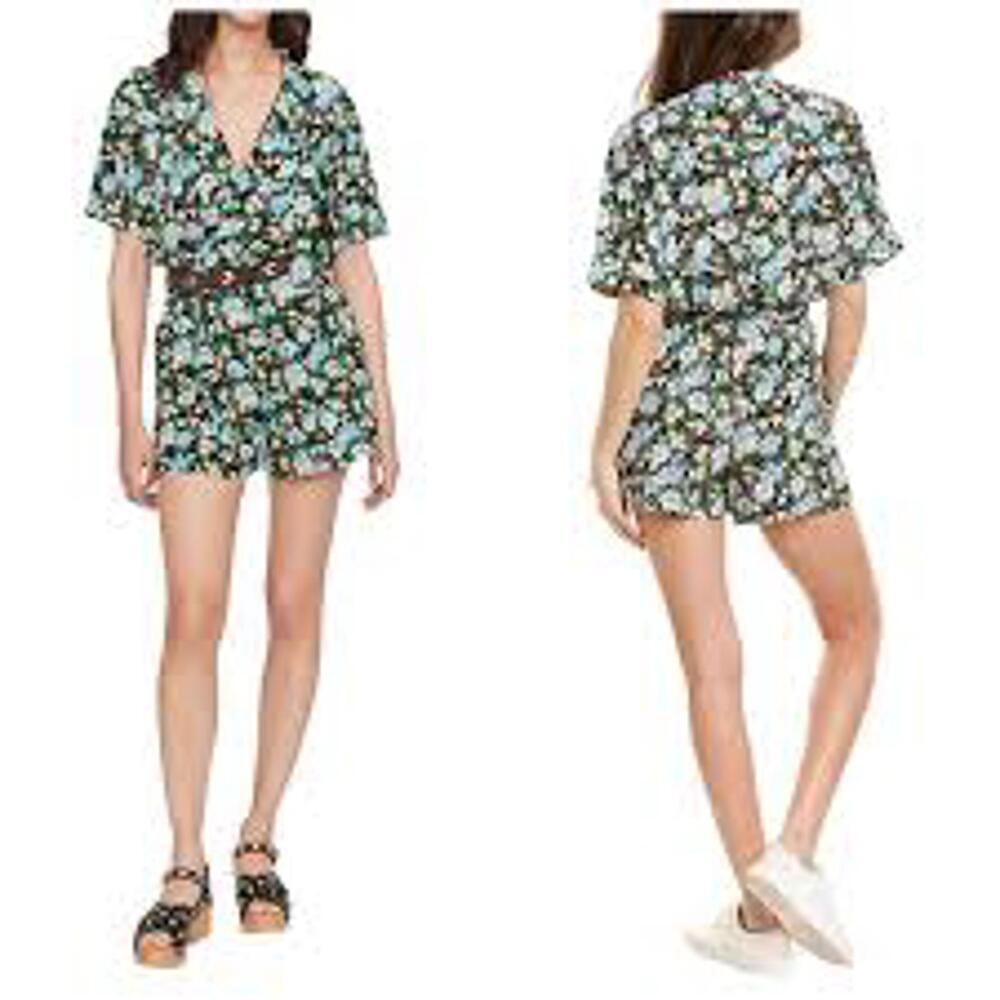 Maje Women's Floral Imalia Short Sleeve Floral Romper - Size 36/Small